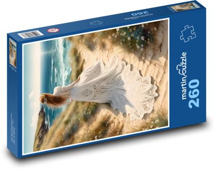 Frau am Strand am Meer - Puzzle - 260 Teile