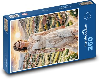 Žena v krásnych šatách - Puzzle 260 dielikov, rozmer 41x28,7 cm