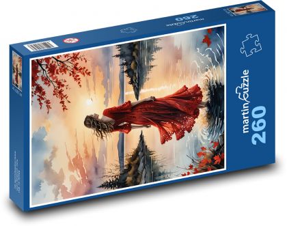 Žena u jezera - puzzle 260 dílků