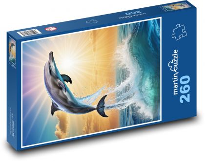 Delfín - ryba, moře - puzzle 260 dílků