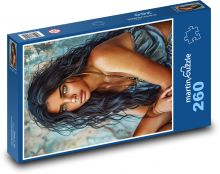 Portrét čiernovlasého dievčaťa Puzzle 260 dielikov - 41 x 28,7 cm