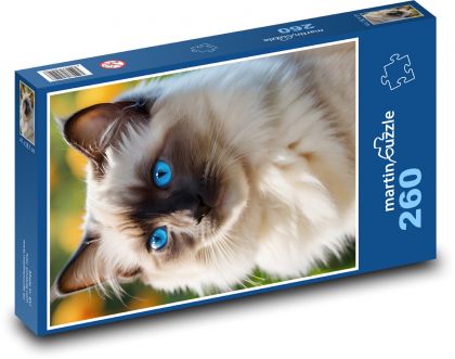 Blue cat eyes - Puzzle 260 pieces, size 41x28.7 cm 
