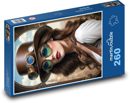 Žena - steampunk - puzzle 260 dílků