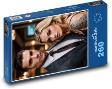 Muž a žena s tetováním Puzzle 260 - 41x28,7 cm