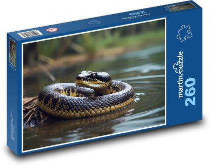 Had ležiaci vo vode - Puzzle 260 dielikov, rozmer 41x28,7 cm