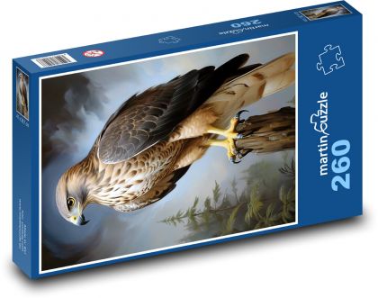 Sokol - vták, dravec - Puzzle 260 dielikov, rozmer 41x28,7 cm
