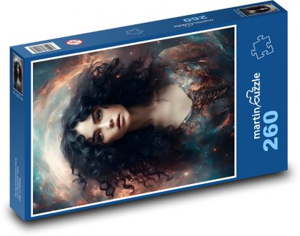 Portrait of a woman in space - Puzzle 260 pieces, size 41x28.7 cm 