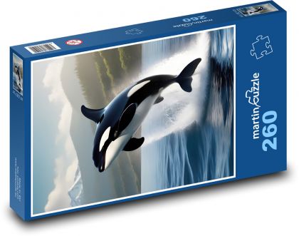 Veľryba vyskakujúca z mora - Puzzle 260 dielikov, rozmer 41x28,7 cm