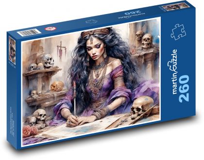 Žena píše dopis - Puzzle 260 dílků, rozměr 41x28,7 cm