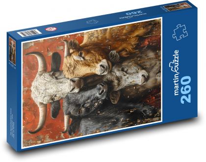 Stádo kráv na farme - Puzzle 260 dielikov, rozmer 41x28,7 cm