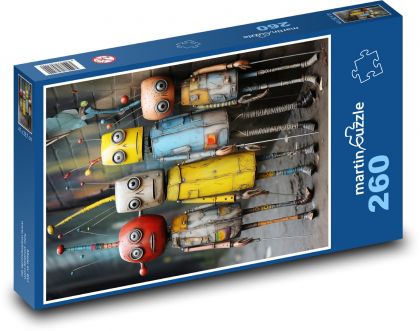 Roboty - grupa, obrazy - Puzzle 260 elementów, rozmiar 41x28,7 cm