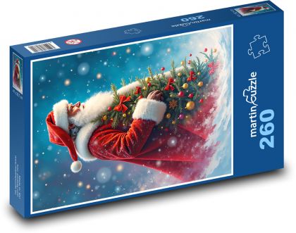 Weihnachtsmann mit Weihnachtsbaum - Puzzle - 260 Teile
