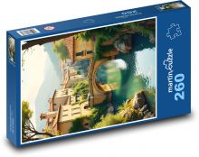 Most přes řeku ve městě Puzzle 260 dílků - 41 x 28,7 cm