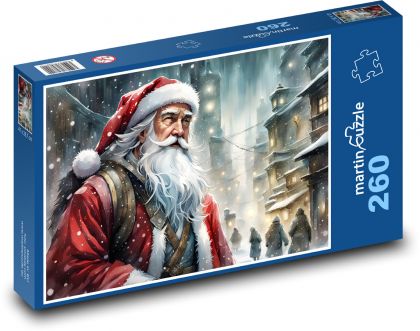 Świąteczny jeż na ulicy - Puzzle 260 elementów, rozmiar 41x28,7 cm