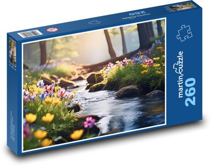 Blühender Wald am Fluss - Puzzle - 260 Teile