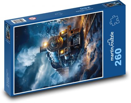 Noční jízda parním vlakem - puzzle 260 dílků