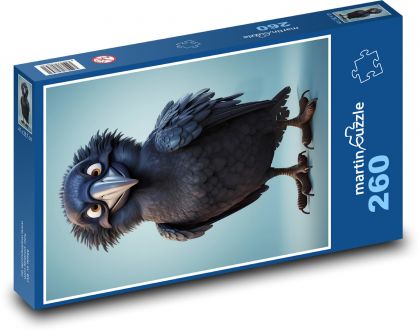 Schwarze Krähe mit großen Augen - Puzzle - 260 Teile