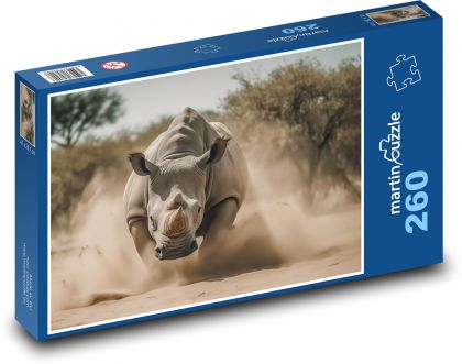 Laufnashorn-Savanne - Puzzle - 260 Teile