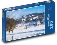 Zima ve Švýcarsku Puzzle 260 dílků - 41 x 28,7 cm