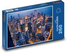 Skyscrapers in the night city Puzzle 260 pieces - 41 x 28.7 cm