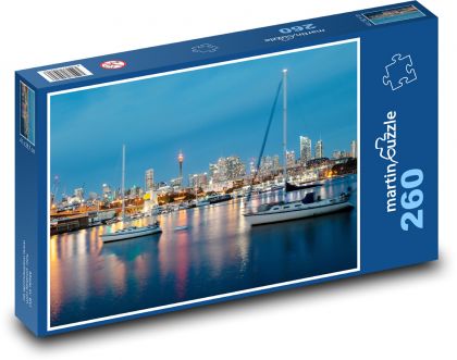 Sydney - Austrália, nočné mesto - Puzzle 260 dielikov, rozmer 41x28,7 cm