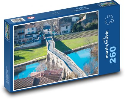 Most - mesto, rieka - Puzzle 260 dielikov, rozmer 41x28,7 cm