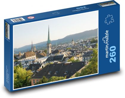 Historické centrum Zürichu, Švajčiarsko - Puzzle 260 dielikov, rozmer 41x28,7 cm