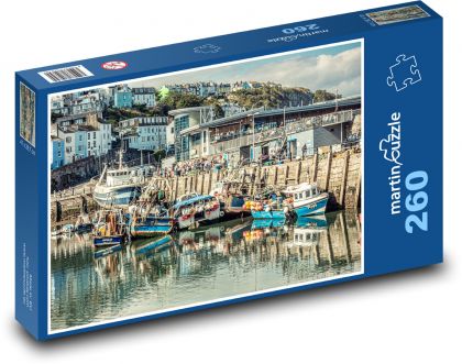 Rybářské lodě v přístavu - puzzle 260 dílků