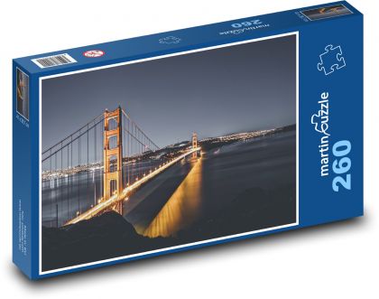 Most nocą - Puzzle 260 elementów, rozmiar 41x28,7 cm