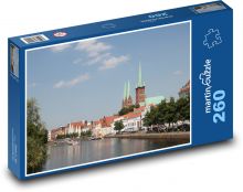 Lübeck - městské brány, Německo Puzzle 260 dílků - 41 x 28,7 cm