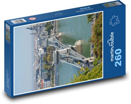 Most - rzeka - Puzzle 260 elementów, rozmiar 41x28,7 cm