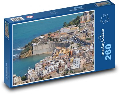 Město u pobřeží středozemního moře - Puzzle 260 dílků, rozměr 41x28,7 cm