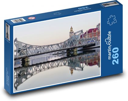 Most stalowy - rz. - Puzzle 260 elementów, rozmiar 41x28,7 cm