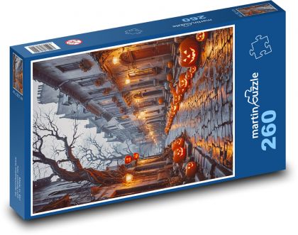 Halloween - dynia na ulicy - Puzzle 260 elementów, rozmiar 41x28,7 cm