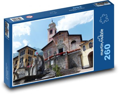 Entracque - farní kostel, Itálie - puzzle 260 dílků