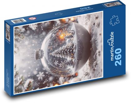 Vianoce - dekorácie, sneh - Puzzle 260 dielikov, rozmer 41x28,7 cm