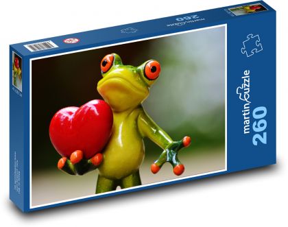 Žaba a srdce - Puzzle 260 dielikov, rozmer 41x28,7 cm