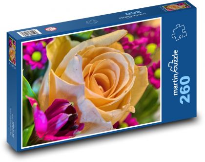 Bukiet róż - Puzzle 260 elementów, rozmiar 41x28,7 cm