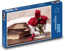 Staré knihy s růžemi Puzzle 260 dílků - 41 x 28,7 cm