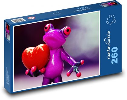 Srdce a žaba - Puzzle 260 dielikov, rozmer 41x28,7 cm