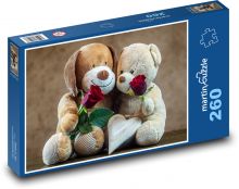 Plyšoví medvídci s růžemi Puzzle 260 dílků - 41 x 28,7 cm