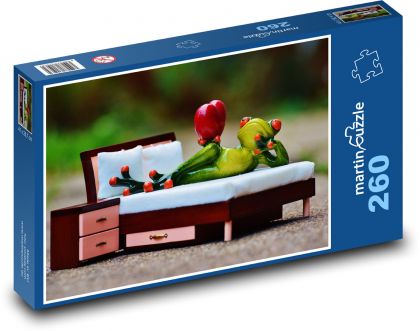 Žaba zamilovaná do srdca - Puzzle 260 dielikov, rozmer 41x28,7 cm