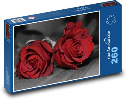 Červené růže - Puzzle 260 dílků, rozměr 41x28,7 cm
