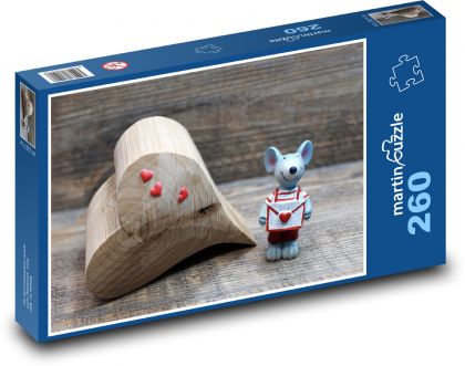 Myš a srdce lásky - Puzzle 260 dielikov, rozmer 41x28,7 cm