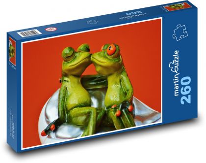 Przytulanie żab - Puzzle 260 elementów, rozmiar 41x28,7 cm