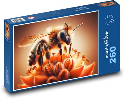 Včela na kvete - Puzzle 260 dielikov, rozmer 41x28,7 cm