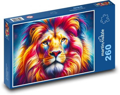 Colorful lion - Puzzle 260 pieces, size 41x28.7 cm 