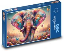 Kolorowy słoń Puzzle 260 elementów - 41x28,7 cm