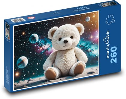 Miś w kosmosie - Puzzle 260 elementów, rozmiar 41x28,7 cm