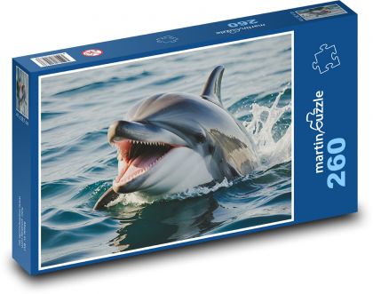 Smějící se delfín - Puzzle 260 dílků, rozměr 41x28,7 cm